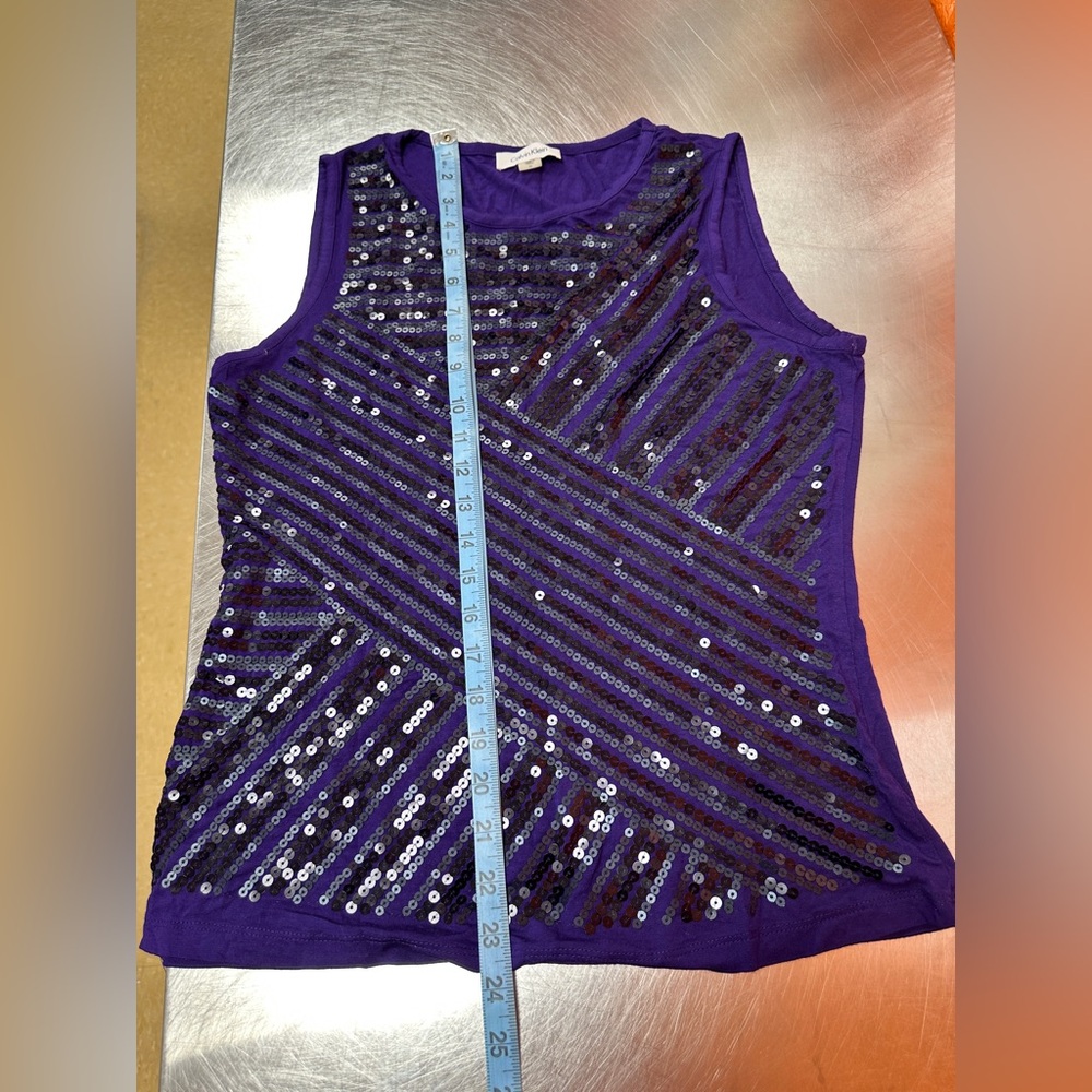Women’s Calvin Klein Purple sequin top Size Medium